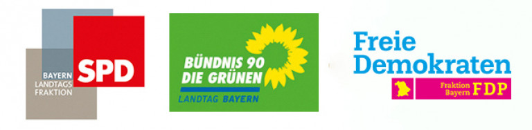 Banner der Oppositionsparteien im Landtag